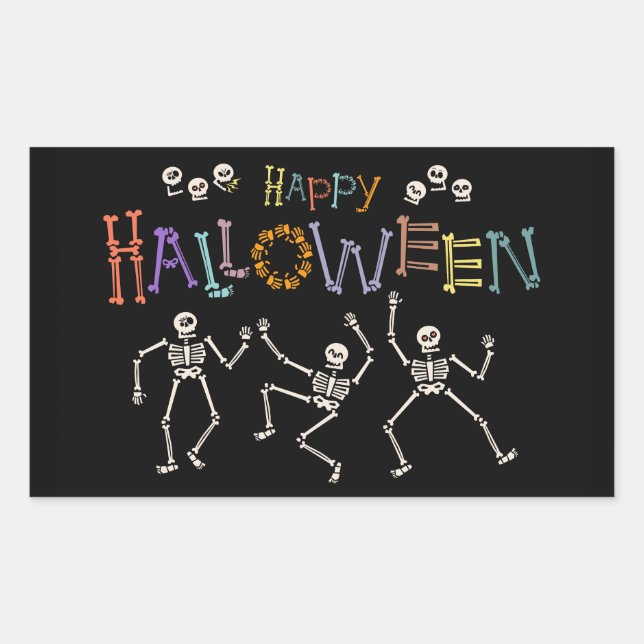 Halloween Greetings Rectangular Sticker (Front)