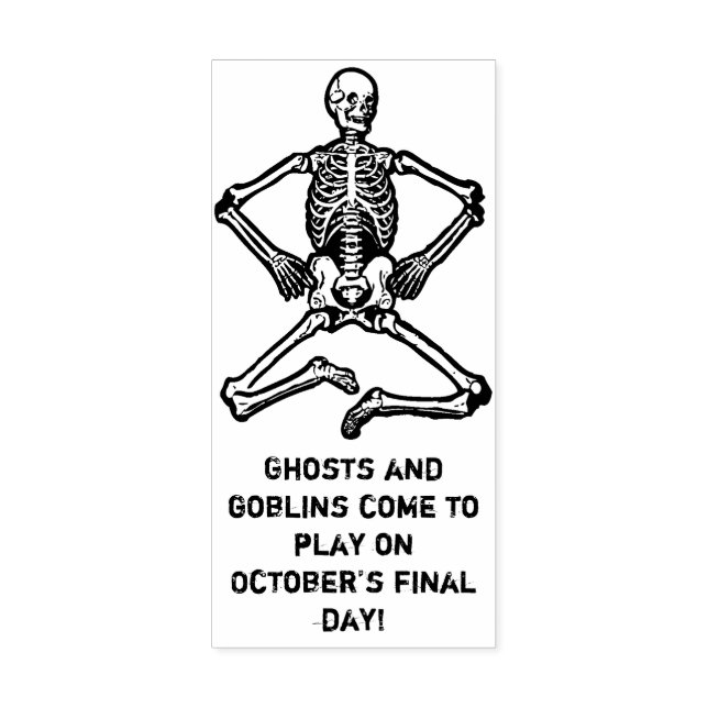 Halloween Greetings Skeleton  Rubber Stamp (Imprint)