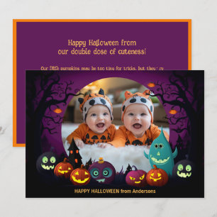 Halloween greetings with custom photo Card
