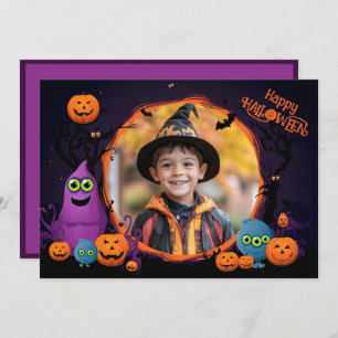 Halloween greetings with custom photo Card