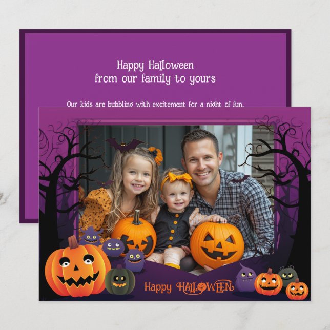 Halloween greetings with custom photo Card (Front/Back)