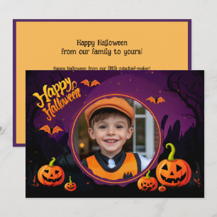 Halloween greetings with custom photo Card