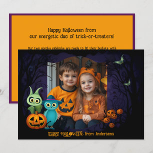 Halloween greetings with custom photo Card