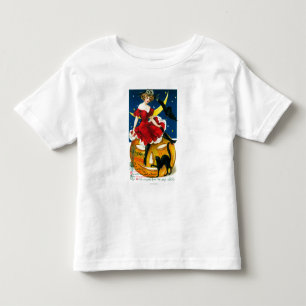 Halloween Greetings Woman on Jack-o-Lantern Toddler T-Shirt