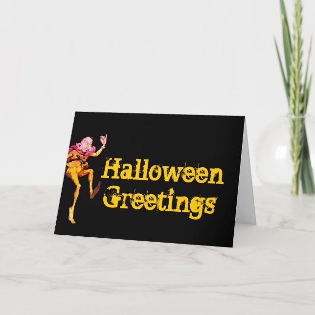 Halloween Greetings Woodland Elf Card (Front)