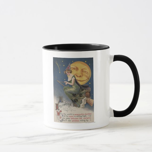 Halloween GreetingWitch in Flight Mug (Right)