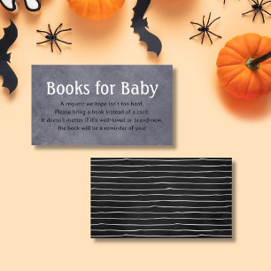 Halloween Grey Black Baby Shower Books For Baby Enclosure Card