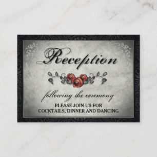 Halloween Grey & Black Matching Reception Card