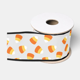 Halloween Grey Candy Corn Ribbon Grosgrain Ribbon