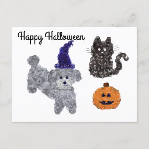 Halloween Grey Poodle #1 Postcard