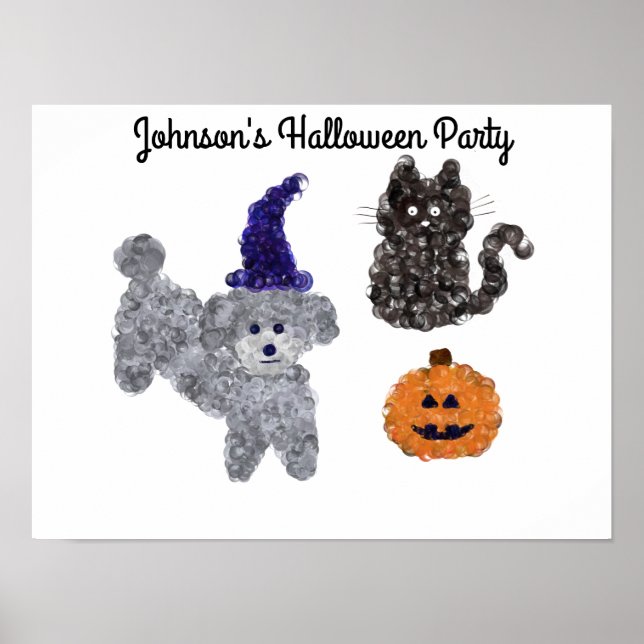 Halloween Grey Poodle #1 Poster (Front)