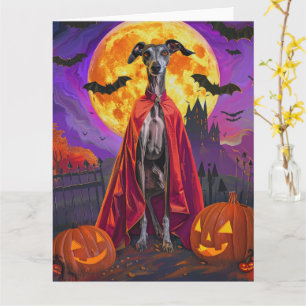 Halloween Greyhound Mountain Vampire Pumpkins  Card