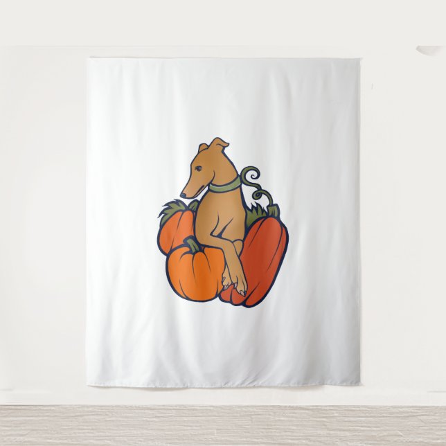 halloween greyhound tapestry (Front)