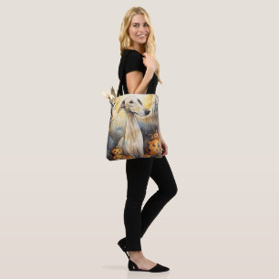 Halloween Greyhound With Pumpkins Scary Tote Bag