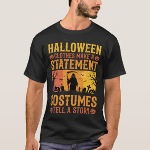 Halloween Grim Reaper Costume Statement Vintage De T-Shirt