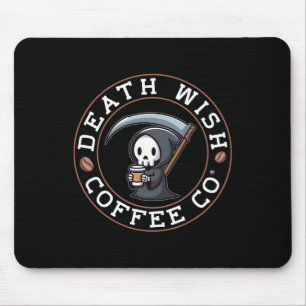 Halloween Grim Reaper Drinking Coffee Death Wish C Mouse Mat