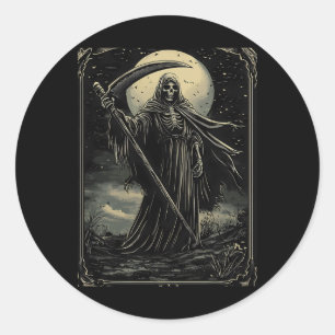 Halloween Grim Reaper Gothic Goth Classic Round Sticker