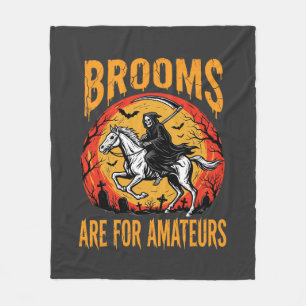 Halloween Grim Reaper Horse Brooms Are for Amateur Fleece Blanket