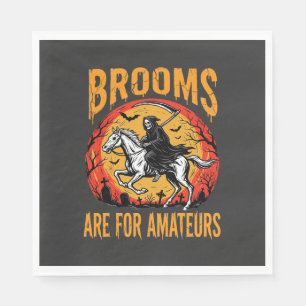 Halloween Grim Reaper Horse Brooms Are for Amateur Napkin