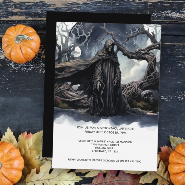 Halloween Grim Reaper Invitation (Halloween Grim Reaper Invitation from Ricaso. A spooky haunting scene ideal for your Hallows Eve)