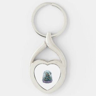 Halloween Grim Reaper Moonlight Vector Key Ring