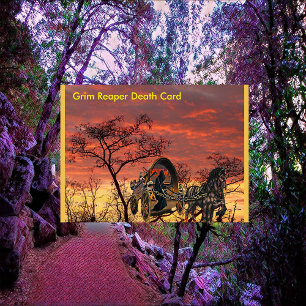 Halloween Grim Reaper on Horse Carriage Card