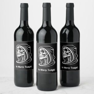 Halloween Grim Reaper Party Mode Wine Label