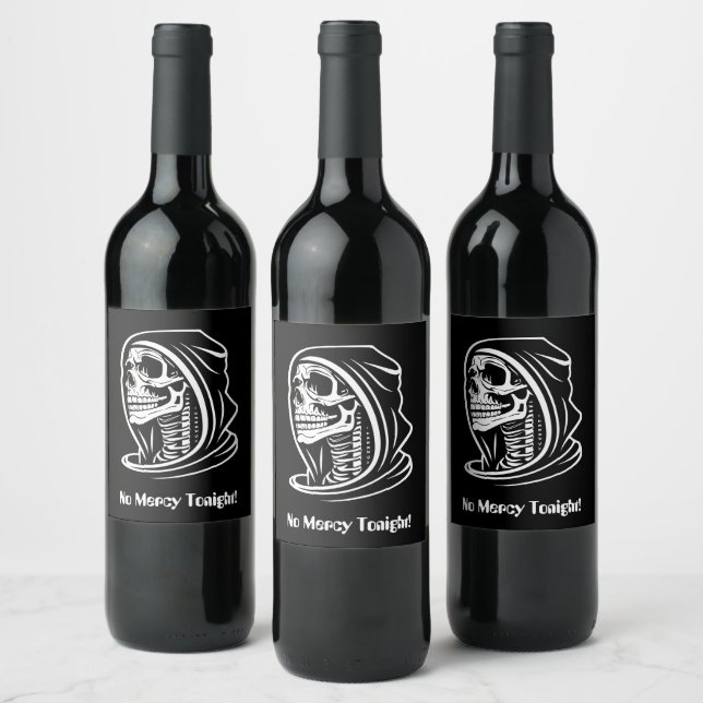 Halloween Grim Reaper Party Mode Wine Label (Bottles)
