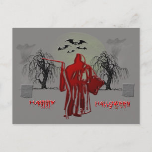 Halloween Grim Reaper Postcard