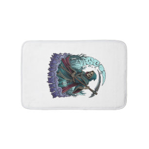 Halloween Grim Reaper Scythe Lantern Broken Moon_1 Bath Mat