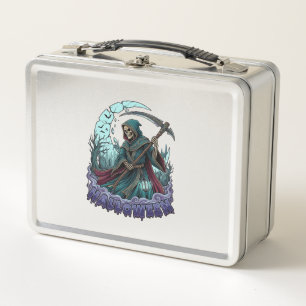 Halloween Grim Reaper Scythe Lantern Broken Moon_1 Metal Lunch Box