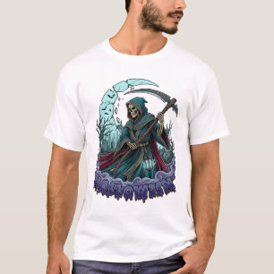 Halloween Grim Reaper Scythe Lantern Broken Moon_1 T-Shirt