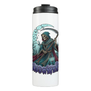 Halloween Grim Reaper Scythe Lantern Broken Moon_1 Thermal Tumbler