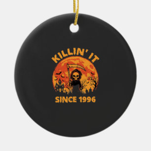 Halloween Grim Reaper Since 1996 Birthday Design_1 Ceramic Tree Decoration