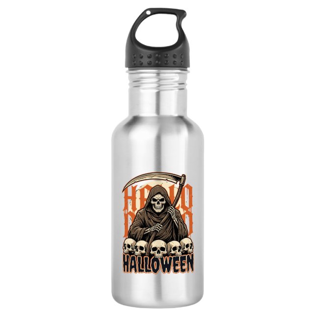 Halloween Grim Reaper Skull Pile Vector 532 Ml Water Bottle (Front)