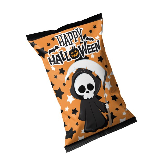 Halloween Grimm Chip Bag Wrappers Party Favours Notepad (Halloween Chip Bag Wrapper Treats, Grimm Reaper)