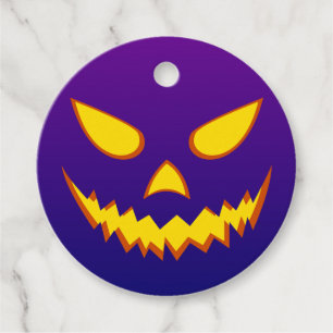 Halloween Grinning Face Jack o Lantern Pumpkin Favour Tags