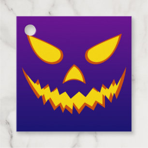 Halloween Grinning Face Jack o Lantern Pumpkin Favour Tags