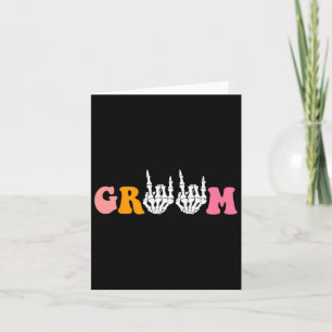 Halloween Groom Bride Skeleton Hand Wedding Bachel Card