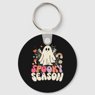 Halloween Groovy Boo Ghost Spooky Mens Kids Key Ring