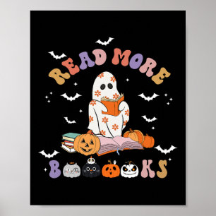 Halloween Groovy Read More Books Cute Boo Ghost Re Poster
