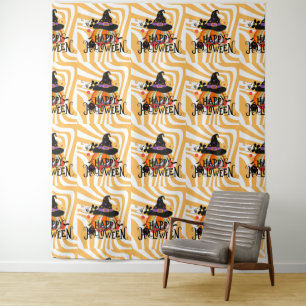 Halloween Groovy Retro Tapestry