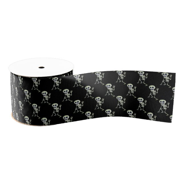 Halloween Grosgrain Ribbon-Skeleton Ribbon (Spool)