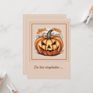 Halloween: Großer Kürbis - Invitation
