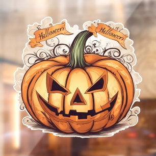 Halloween: Großer Kürbis - Window Cling