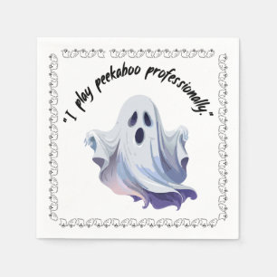 Halloween Group Of Ghosts On Napkin