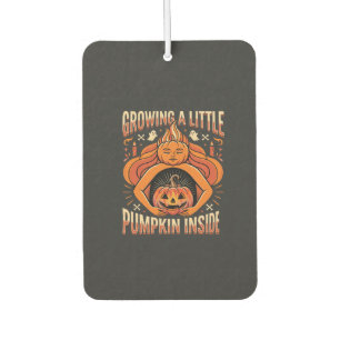 Halloween Growing a Little Pumpkin Inside Pregnanc Car Air Freshener