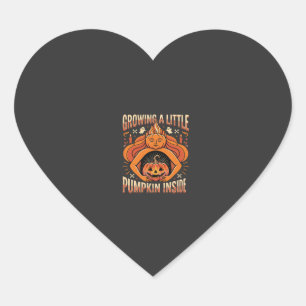 Halloween Growing a Little Pumpkin Inside Pregnanc Heart Sticker