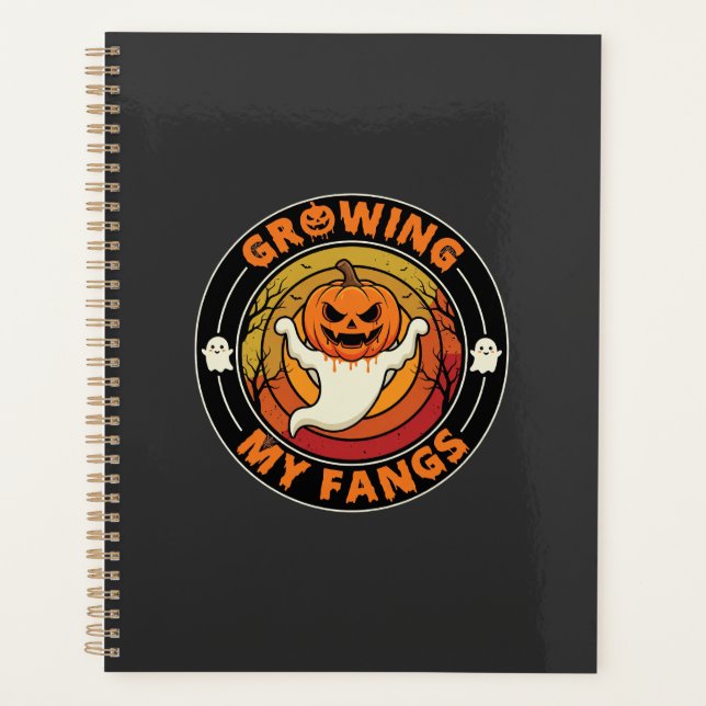 Halloween Growing My Fangs Ghost Pumpkin Planner (Front)