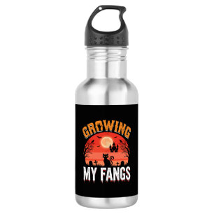 Halloween Growing My Fangs Haunted Cat 532 Ml Water Bottle